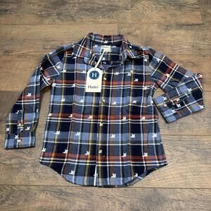 Boys Flannel Button Down Shirt for Dragon Lovers by Hatley Size7
